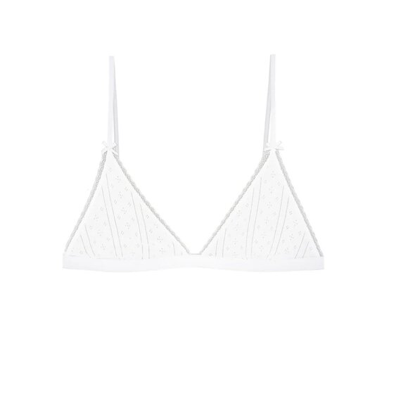 Cou Cou Intimiates - Triange Bra, Three Cozy Brief - White, Large - Picture 7 of 11